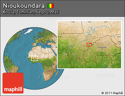 Satellite Location Map of Nioukoundara