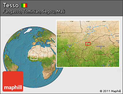 Satellite Location Map of Tesso