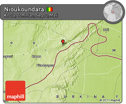 Physical Map of Nioukoundara