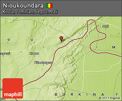 Physical Map of Nioukoundara