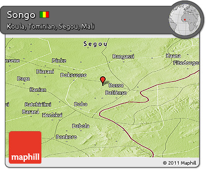 Physical Panoramic Map of Songo