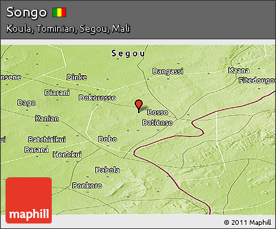 Physical Panoramic Map of Songo