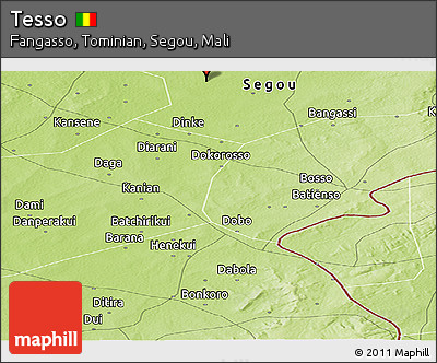 Physical Panoramic Map of Tesso