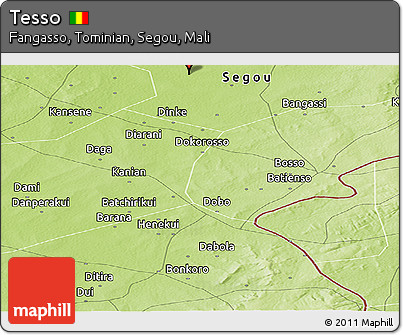 Physical Panoramic Map of Tesso