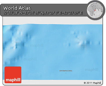 Physical 3D Map of the Area around 13° 13' 56" N, 51° 55' 29" E