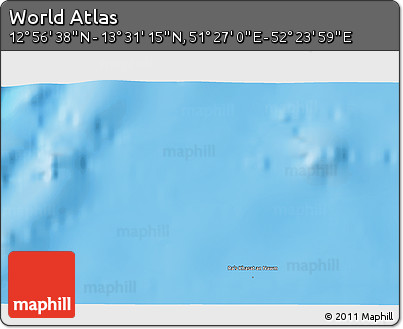 Physical 3D Map of the Area around 13° 13' 56" N, 51° 55' 29" E