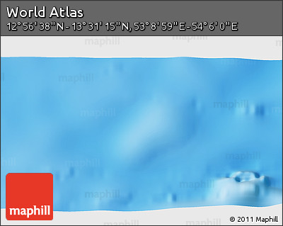 Physical 3D Map of the Area around 13° 13' 56" N, 53° 37' 30" E