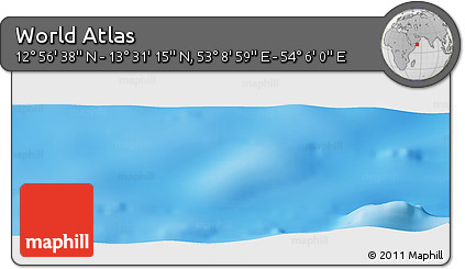 Physical Panoramic Map of the Area around 13° 13' 56" N, 53° 37' 30" E