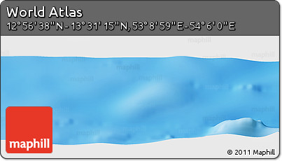 Physical Panoramic Map of the Area around 13° 13' 56" N, 53° 37' 30" E