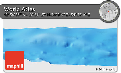 Physical Panoramic Map of the Area around 13° 13' 56" N, 54° 28' 30" E