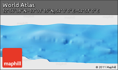 Physical Panoramic Map of the Area around 13° 13' 56" N, 54° 28' 30" E