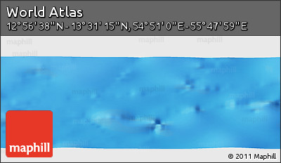Physical Panoramic Map of the Area around 13° 13' 56" N, 55° 19' 30" E