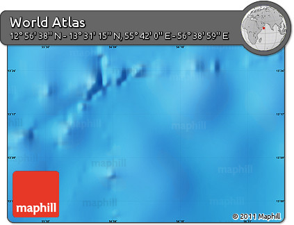 Physical Map of the Area around 13° 13' 56" N, 56° 10' 29" E