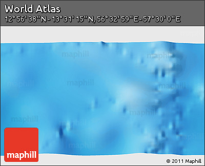 Physical 3D Map of the Area around 13° 13' 56" N, 57° 1' 29" E