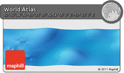 Physical Panoramic Map of the Area around 13° 13' 56" N, 58° 43' 30" E