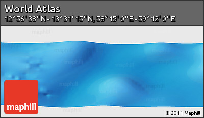 Physical Panoramic Map of the Area around 13° 13' 56" N, 58° 43' 30" E