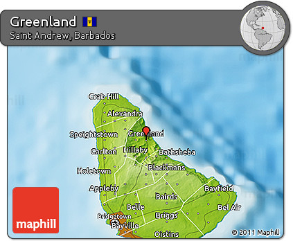 Physical 3D Map of Greenland
