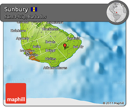 Physical 3D Map of Sunbury