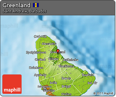 Physical 3D Map of Greenland