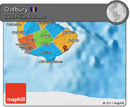 Political 3D Map of Oldbury