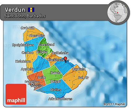 Political 3D Map of Verdun
