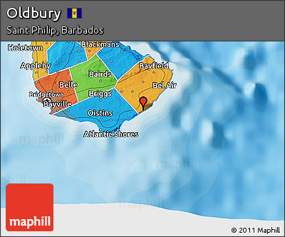 Political 3D Map of Oldbury