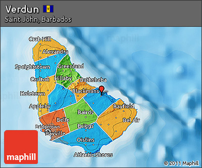 Political 3D Map of Verdun