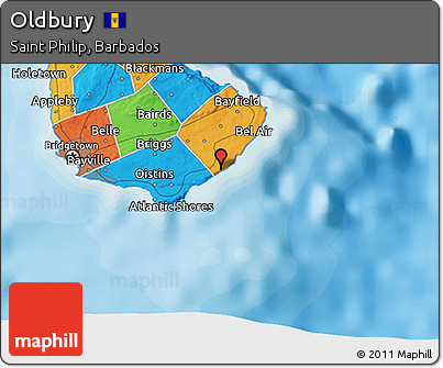 Political 3D Map of Oldbury
