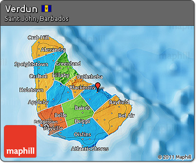 Political 3D Map of Verdun