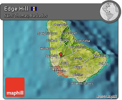 Satellite 3D Map of Edge Hill