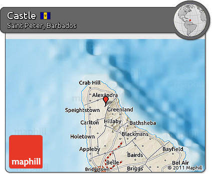 Shaded Relief 3D Map of Castle