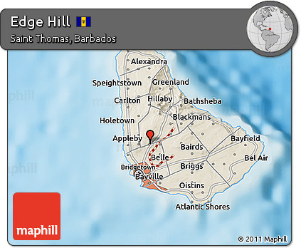 Shaded Relief 3D Map of Edge Hill