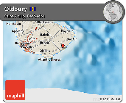 Shaded Relief 3D Map of Oldbury