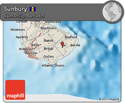 Shaded Relief 3D Map of Sunbury