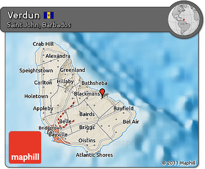 Shaded Relief 3D Map of Verdun