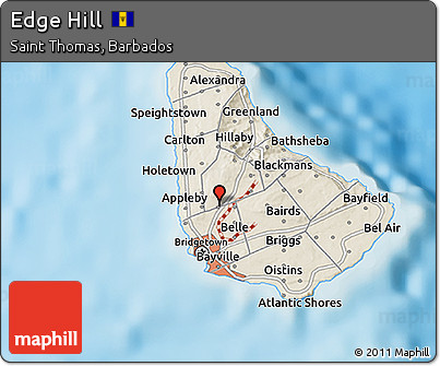 Shaded Relief 3D Map of Edge Hill