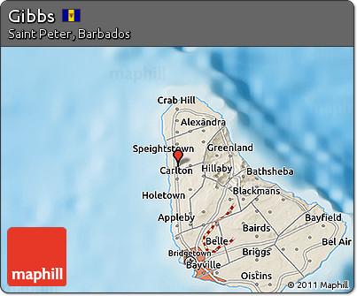 Shaded Relief 3D Map of Gibbs