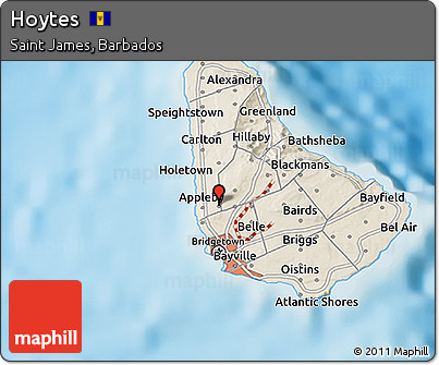 Shaded Relief 3D Map of Hoytes