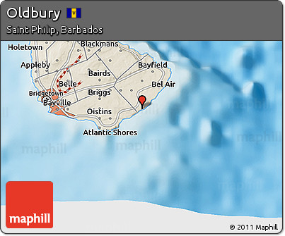 Shaded Relief 3D Map of Oldbury