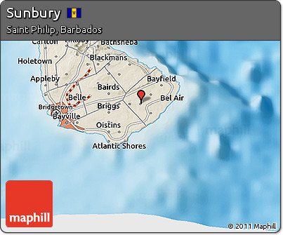 Shaded Relief 3D Map of Sunbury