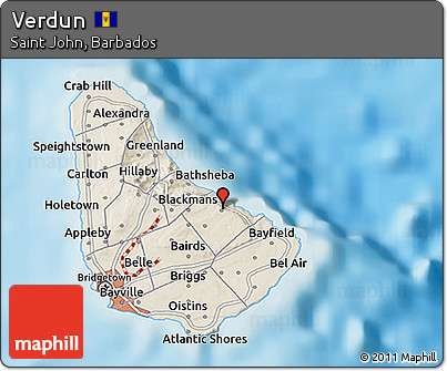 Shaded Relief 3D Map of Verdun