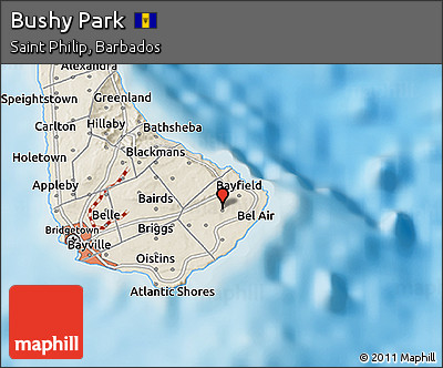 Shaded Relief 3D Map of Bushy Park