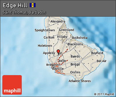 Shaded Relief 3D Map of Edge Hill