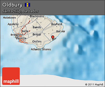 Shaded Relief 3D Map of Oldbury