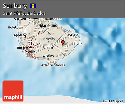 Shaded Relief 3D Map of Sunbury