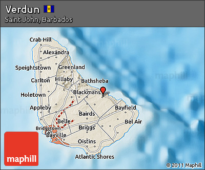 Shaded Relief 3D Map of Verdun