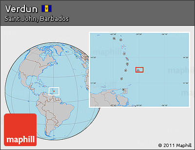 Gray Location Map of Verdun