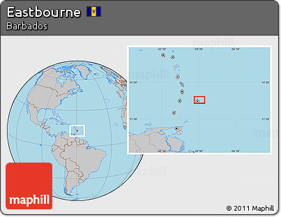 Gray Location Map of Eastbourne