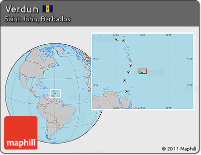 Gray Location Map of Verdun