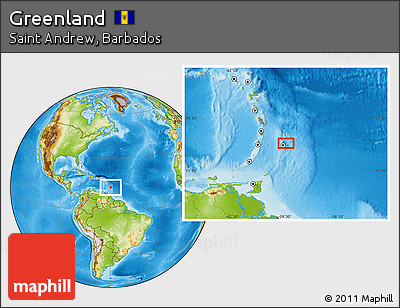 Physical Location Map of Greenland